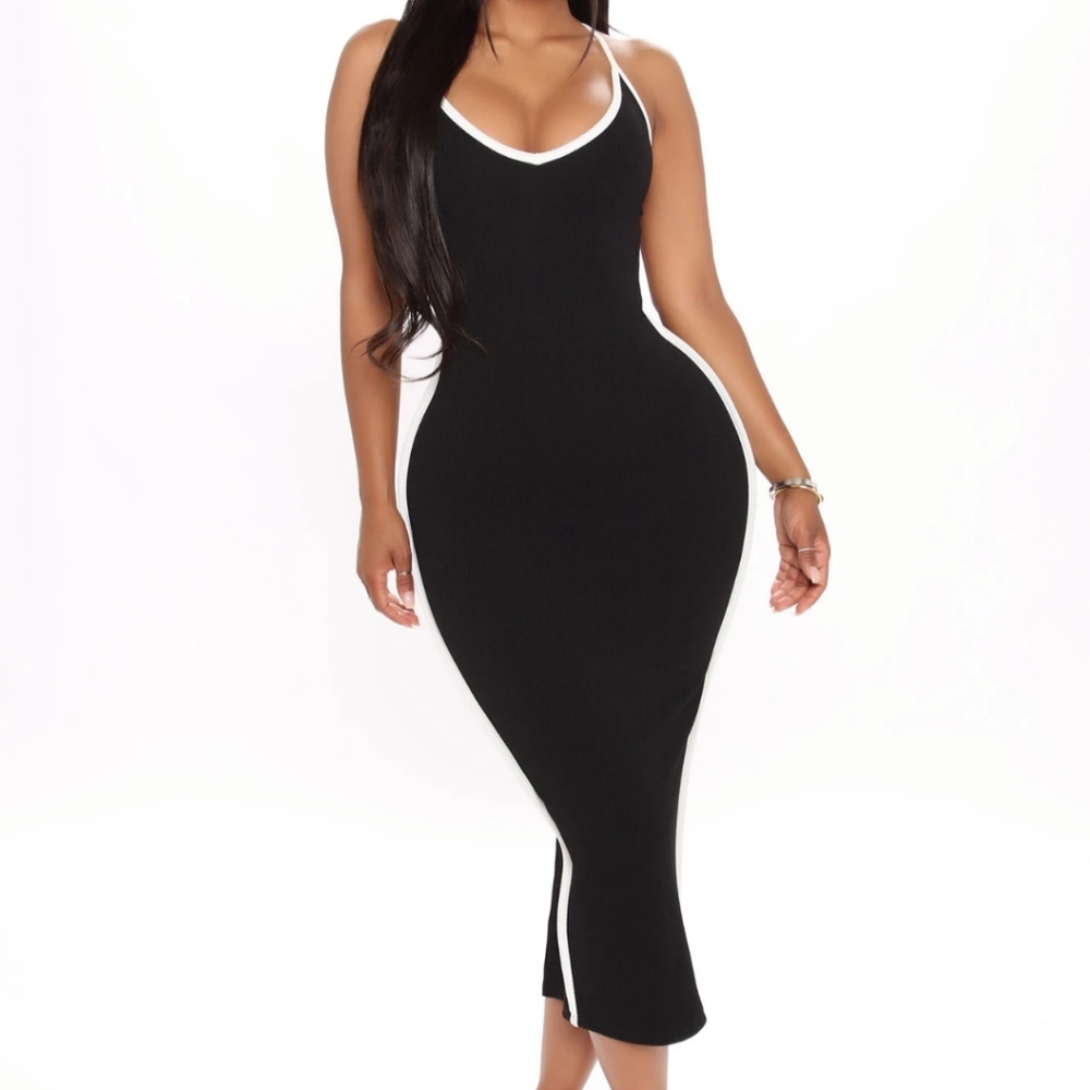 NWT Fashion Nova Tie Up Back Ribbed Dress